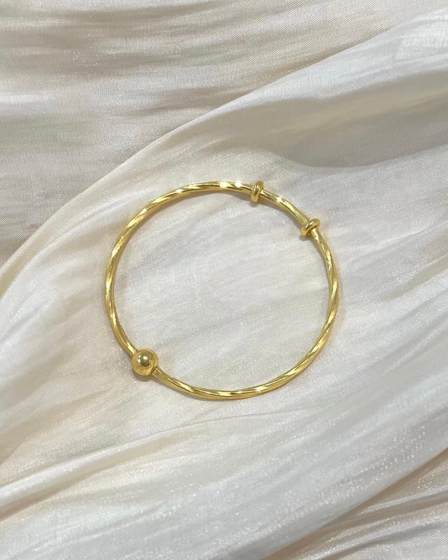 霧金麻花螺絲手環